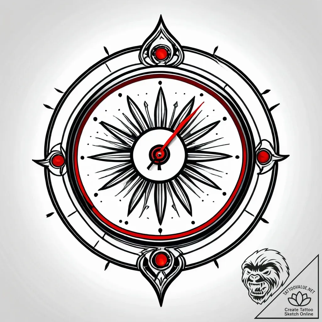 Clock hands spinning endlessly, tattoo drawin... - style Jagger Old - tattoo sketch (06.11.2025 02:38)
