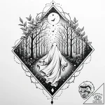 Fading ghost leaving a trail of autumn leaves… – style Jaeger Mini – tattoo sketch (06.11.2025 02:53)