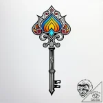 Key with runes and bone carvings, artistic ta… – style Jagger Old – tattoo sketch (06.11.2025 03:18)