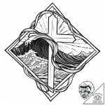 Eskizto, tattoo sketch, bruce in abstract oce… – style Jaeger Mini – tattoo sketch (06.11.2025 03:33)