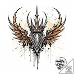 Graven wings crowned in thorns, tattoo drawin… – style Jaeger Mini – tattoo sketch (06.11.2025 04:13)