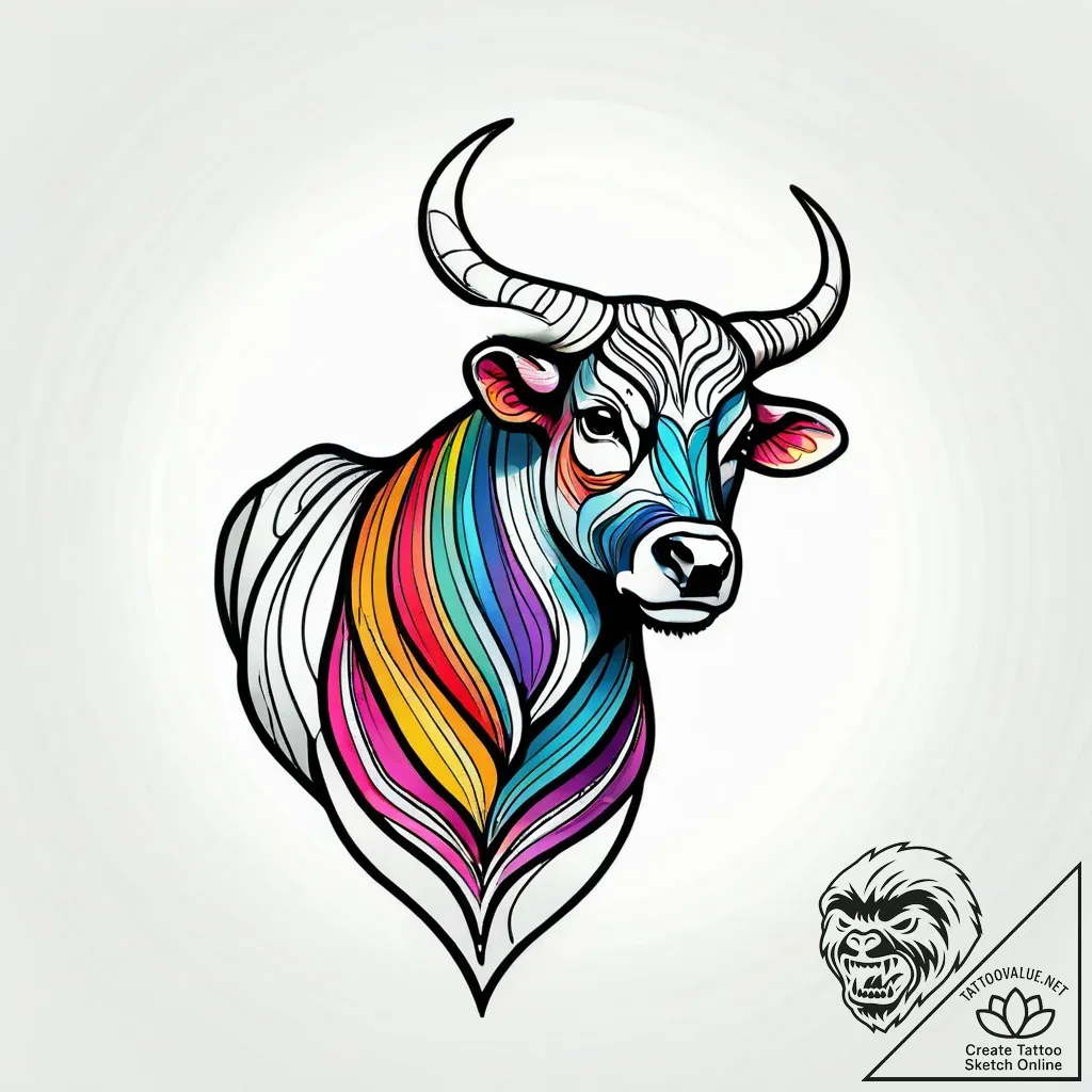 Taurus (zodiac sign), artistic tattoo sketch,... - style Jagger Old - tattoo sketch (06.11.2025 04:58)
