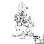 Death tarot card, reimagined with a modern, a… – style Flux Inscriptions – tattoo sketch (06.11.2025 05:03)