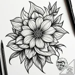 Ashen flower blooming from ruin, artistic tat… – style Jaeger Simple – tattoo sketch (06.11.2025 05:08)