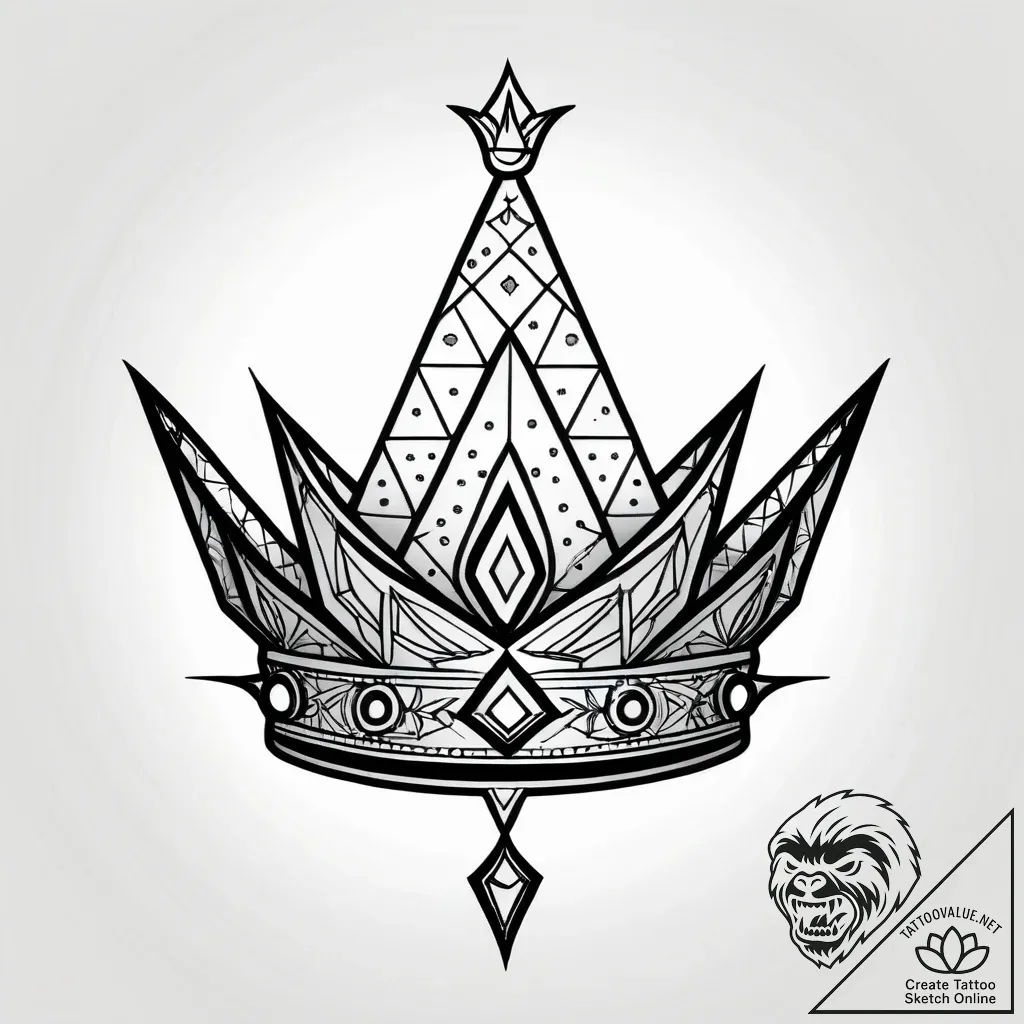 Glowing crown pierced by thorns, tattoo sketc... - style Jagger Old - tattoo sketch (06.11.2025 05:18)