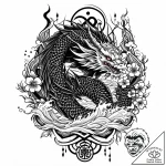 Abyssal phoenix with dark flames, tattoo flas… – style Jaeger Mini – tattoo sketch (06.11.2025 05:33)