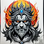 Tat tattoo sketch, realistic portrait of hade… – style Jaeger Simple – tattoo sketch (06.11.2025 05:48)