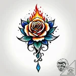 Burning rose dripping embers, concept art for… – style Jagger Old – tattoo sketch (06.11.2025 05:58)