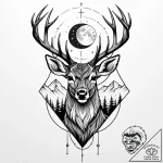 Ethereal deer beneath crimson moon, tattoo li… – style Jaeger Mini – tattoo sketch (06.11.2025 06:33)