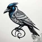 Raven spiral etched in bone, concept art for… – style Jaeger Simple – tattoo sketch (06.11.2025 07:28)