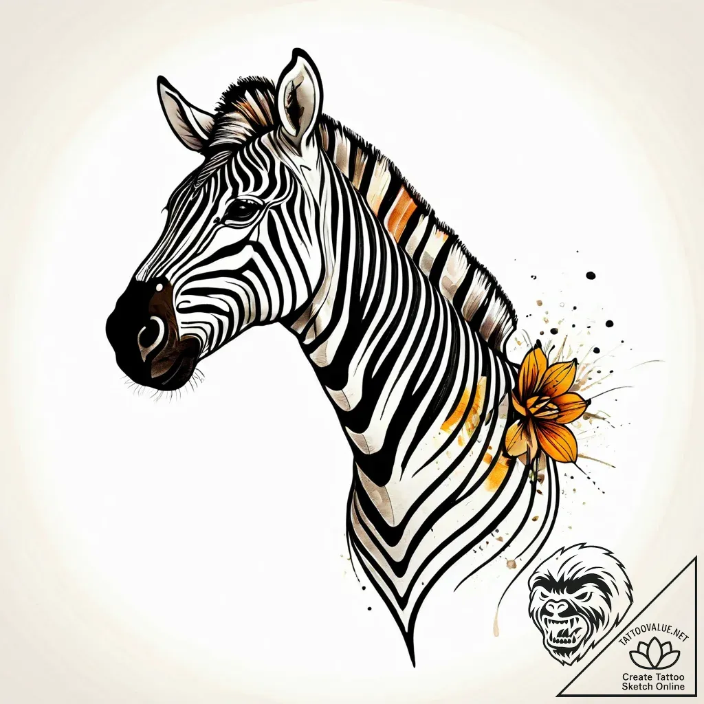 Zebra bones beneath spectral bloom, artistic... - style Jagger Old - tattoo sketch (06.11.2025 07:38)