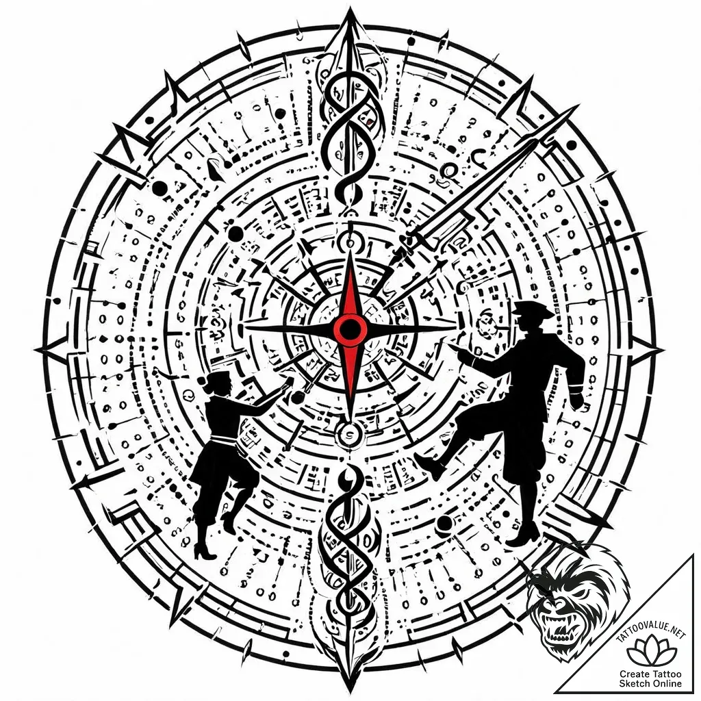 Binary code forming a silhouette, tattoo flas... - style Jaeger Mini - tattoo sketch (06.11.2025 08:33)