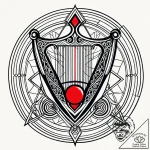 Onyx harp strings snapping, tattoo flash shee… – style Jaeger Simple – tattoo sketch (06.11.2025 09:28)