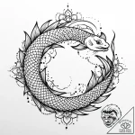 Koi serpent in frozen river, tattoo sketch de… – style Jaeger Mini – tattoo sketch (06.11.2025 09:53)