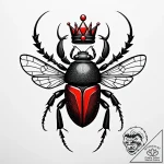 Scarab beetle crowned in runes, tattoo line a… – style Jaeger Simple – tattoo sketch (06.11.2025 10:08)
