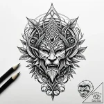 Druid relic bound by vines, artistic tattoo s… – style Jaeger Simple – tattoo sketch (06.11.2025 11:08)