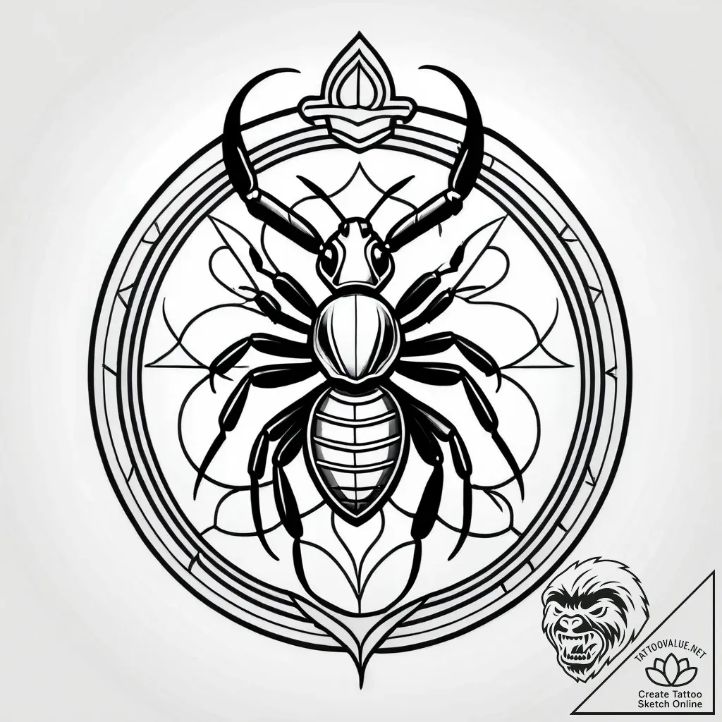 Ant, artistic tattoo sketch, moderately detai... - style Jagger Old - tattoo sketch (06.11.2025 11:18)