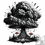 Mushroom cloud – style Jaeger Mini – tattoo sketch (06.11.2025 11:53)