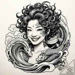Tattoo sketch, alberto with wild curly hair a… – style Jaeger Simple – tattoo sketch (06.11.2025 12:28)