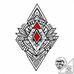 Arrowhead with tribal carvings, tattoo line a… – style Jaeger Mini – tattoo sketch (06.11.2025 12:33)