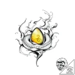 Serpent egg beneath spectral mist, ink illust… – style Flux Inscriptions – tattoo sketch (06.11.2025 13:03)