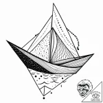 Paper boat floating on a minimalist wave, tat… – style Jaeger Mini – tattoo sketch (06.11.2025 13:13)