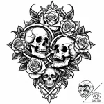 Hollow mirror swallowing reflection, ink illu… – style Jaeger Mini – tattoo sketch (06.11.2025 13:33)