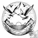Tattoo sketch, alberto laughing with seagulls… – style Jagger Old – tattoo sketch (06.11.2025 13:38)