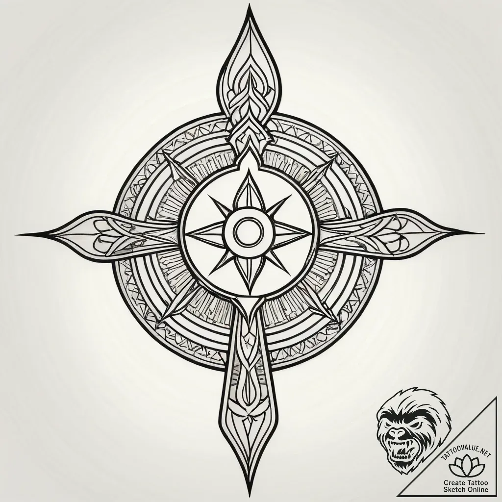 Tat tattoo sketch, saintly figure holding glo... - style Jagger Old - tattoo sketch (06.11.2025 13:58)