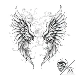 Runic wings tearing through mist, tattoo draw… – style Flux Inscriptions – tattoo sketch (07.11.2025 06:04)