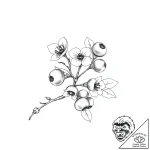 Tattoo sketch blueberry blossom, artistic tat… – style Flux Inscriptions – tattoo sketch (07.11.2025 08:47)