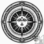 Black sun (symbol) – style Jaeger Simple – tattoo sketch (07.11.2025 09:08)