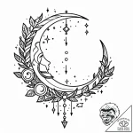 Artemis’s bow made from a crescent moon, with… – style Jaeger Mini – tattoo sketch (07.11.2025 09:33)