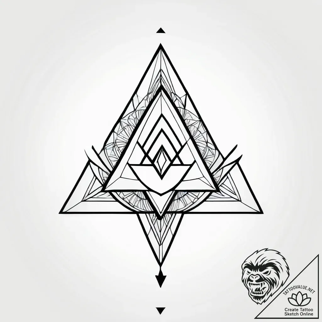 Triad (symbol) - style Jagger Old - tattoo sketch (07.11.2025 09:58)