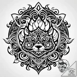 Tattoo sketch, poвђ™s paw prints with dragon… – style Jaeger Simple – tattoo sketch (07.11.2025 10:08)