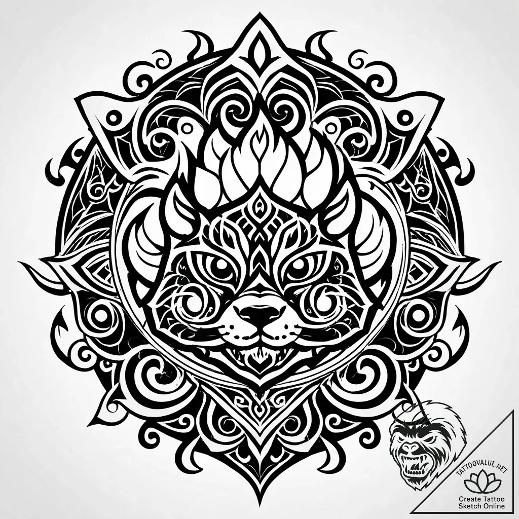 Tattoo sketch, poвђ™s paw prints with dragon... - style Jaeger Simple - tattoo sketch (07.11.2025 10:08)