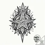 Xenolith staff crowned with stars, tattoo ske… – style Jagger Old – tattoo sketch (07.11.2025 11:18)