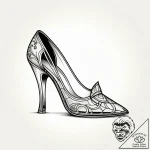 Glass slipper from cinderella, with a crack i… – style Jagger Old – tattoo sketch (07.11.2025 11:38)