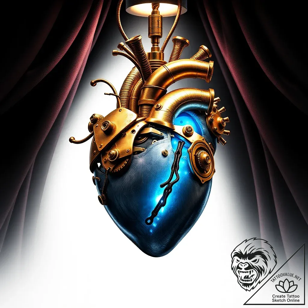 Mechanical heart - style Flux Inscriptions - tattoo sketch (07.11.2025 12:03)