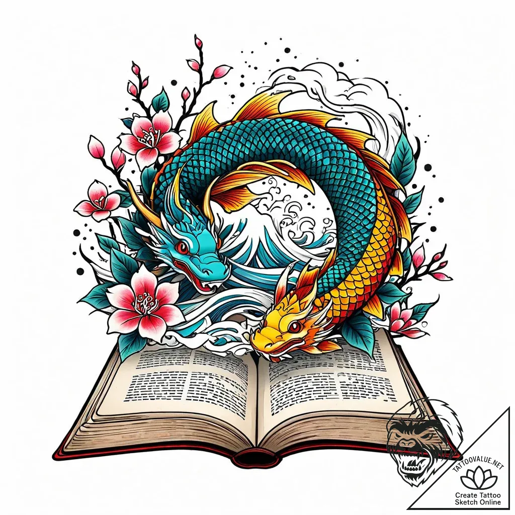 A tree growing out of an open book, concept a... - style Jaeger Mini - tattoo sketch (07.11.2025 15:33)