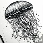 Jellyfish, tattoo line art, dotwork shading,… – style Jaeger Simple – tattoo sketch (07.11.2025 15:48)