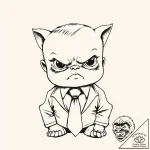 Tattoo sketch, boss baby serious face with ti… – style Flux Inscriptions – tattoo sketch (07.11.2025 16:03)