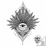 Tattoo sketch, hei hei hiding behind palm lea… – style Jaeger Mini – tattoo sketch (07.11.2025 18:33)