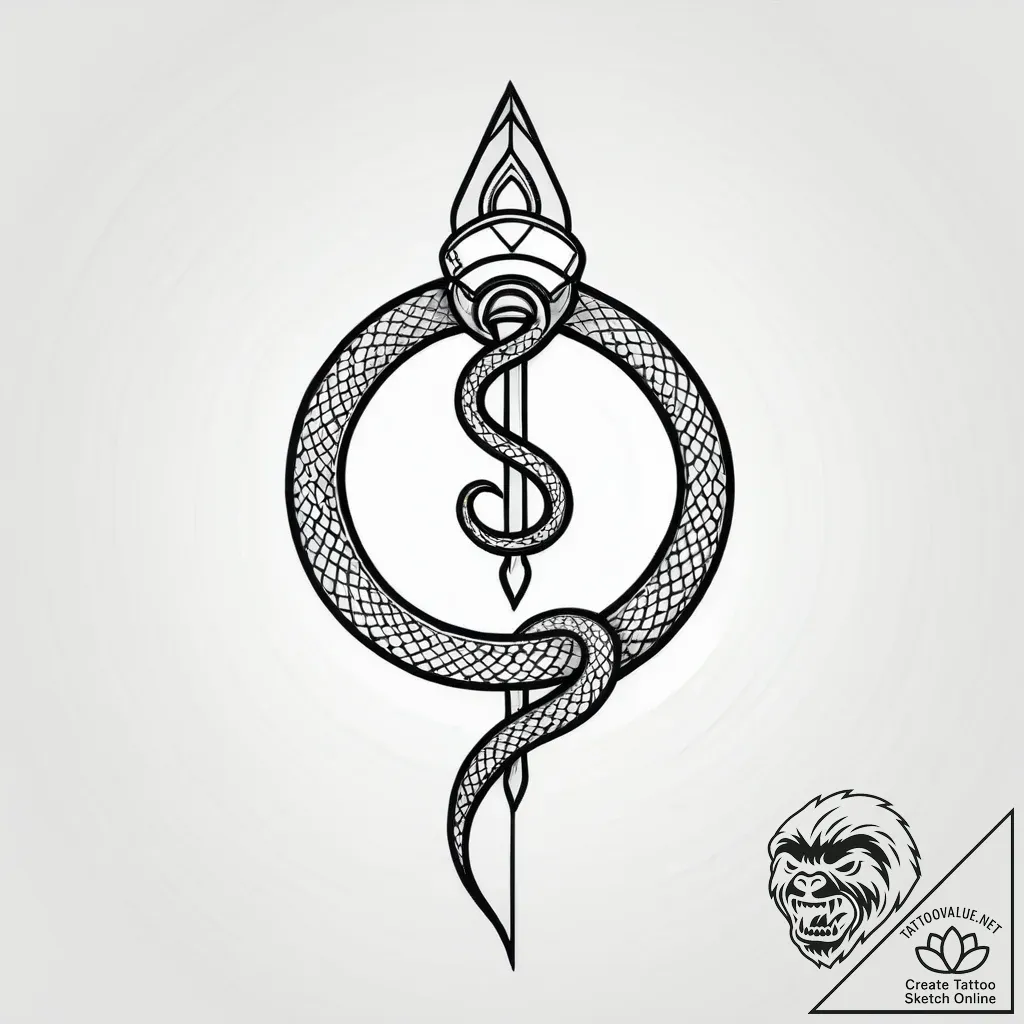 Astral serpent weaving through comet trail, c... - style Jagger Old - tattoo sketch (07.11.2025 18:58)