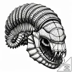 Trilobite fossil frozen in time, tattoo sketc… – style Jaeger Simple – tattoo sketch (07.11.2025 19:08)