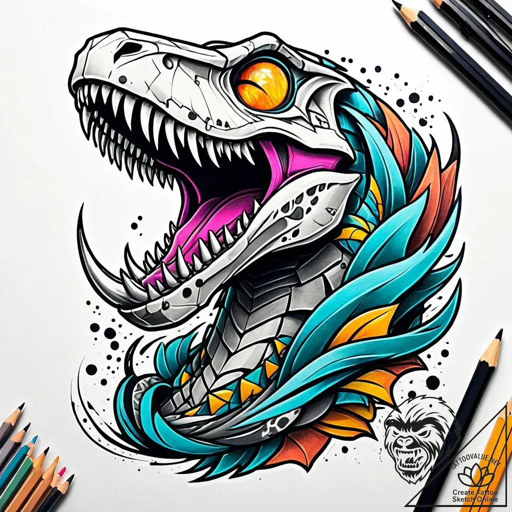 Raptor's claw, sharp and fossilized, concept... - style Jaeger Simple - tattoo sketch (07.11.2025 19:28)