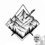 Tattoo sketch, thin outline of mountain peak… – style Jaeger Mini – tattoo sketch (07.11.2025 19:32)