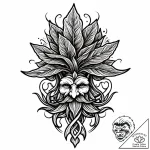 Mandrake root, ink illustration for tattoo, c… – style Jaeger Mini – tattoo sketch (07.11.2025 21:13)