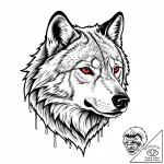 Arctic wolf with frost breath, concept art fo… – style Jaeger Mini – tattoo sketch (07.11.2025 21:52)