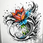 Tattoo sketch, graffiti style tulip with drip… – style Jaeger Simple – tattoo sketch (07.11.2025 22:48)